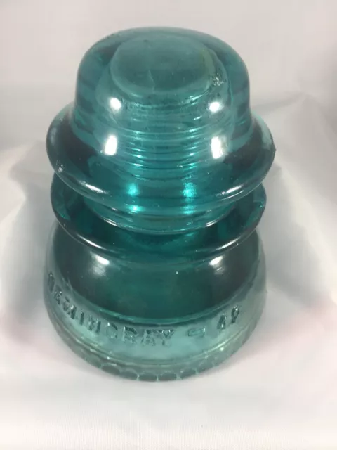 1 Antique Vintage Hemingray No 42 Glass Insulator CD 154 Aqua Blue