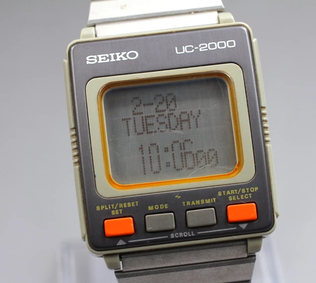 Montre Vintage LCD Seiko UC 3000 Data Bank + Station D'accueil UC 3100 - Pièce Rare Pour Collectionneurs
