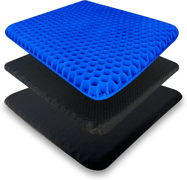 Cozy Gel Slim Seat Cushion with Non-Slip Grip Cover & Cooling Gel Technology For