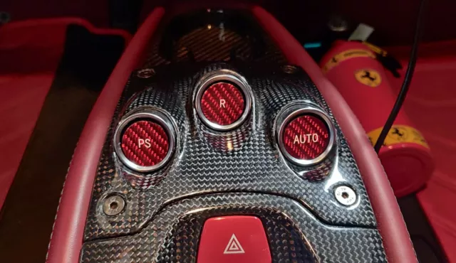 Pour Ferrari 458 Italia Speciale 10-15 F1 Gear Bouton En Rouge Carbone Fibre Kit