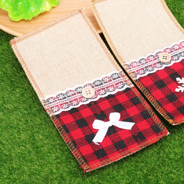 6 PIEZAS Sacos Cubiertos Vajilla Bolsos para Tenedores Utensilios Soporte