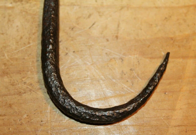 Antique Wrought Iron Beam Hook Meat Beam Hand Forged Iron Hook 6 Inches 3