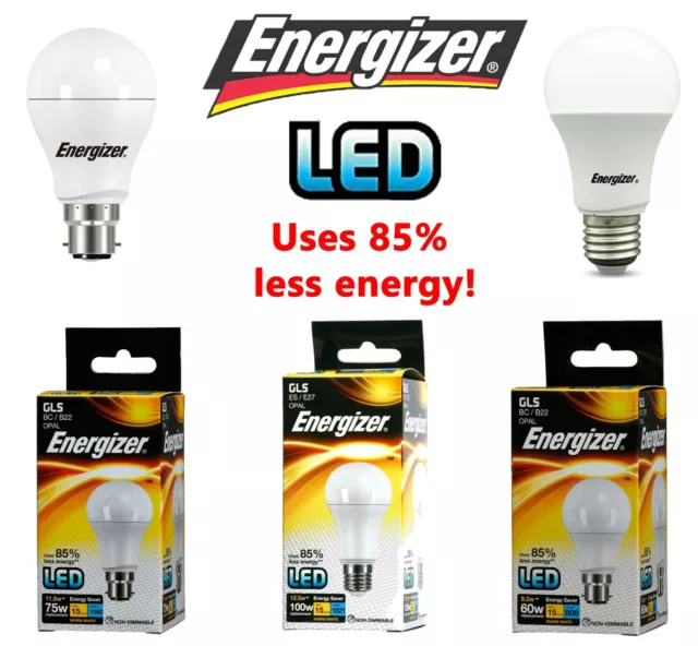 Energizer LED GLS Bulbs 5.6w = 40w 9.2W = 60W 12.5w = 100 WATT BC B22 ES E27