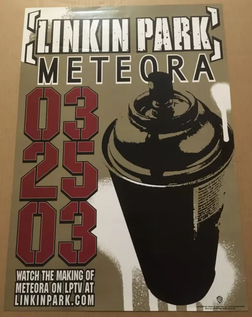 LINKIN PARK 2003 PROMO POSTER w/ RELEASE DATE For Meteora CD USA 24 x 18