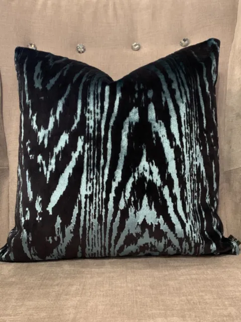 KAI Marva Danupe Blue Velvet Metallic Stunning Handmade Designer Cushion Cover