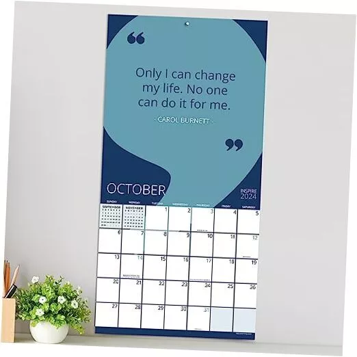 TF PUBLISHING 2024 Inspire Wall Calendar | Large Grids for Appointments and