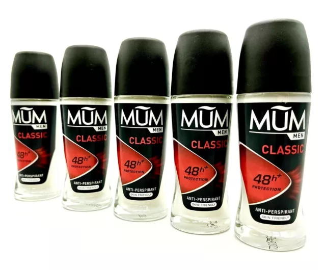 5x Mum MEN Classic Antitranspirant Deo Roll On Deodorant 48h 5x 50ml Deoroller