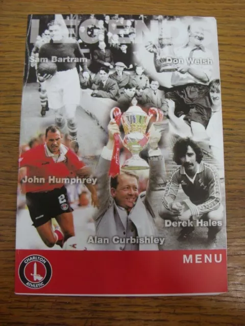 05/09/2009 Charlton Athletic v Brentford - Official Menu. All UK orders have FRE