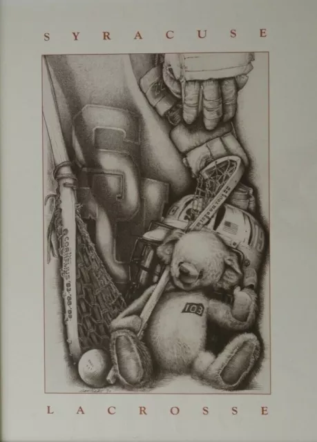 1990 Syracuse University lacrosse poster Lockerbie jim Santiago Roy Simmons Gait