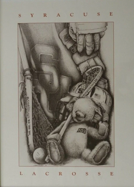 1990 Syracuse University lacrosse poster Lockerbie jim Santiago Roy Simmons Gait 1990 Syracuse University lacrosse poster Lockerbie jim Santiago Roy Simmons Gait