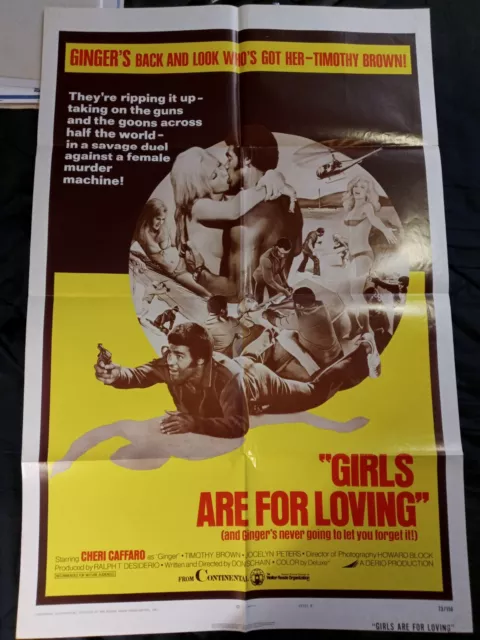 Girls Are For Loving ('73) Orig. One 1 Sheet Ginger Cheri Caffaro Sexploitation!