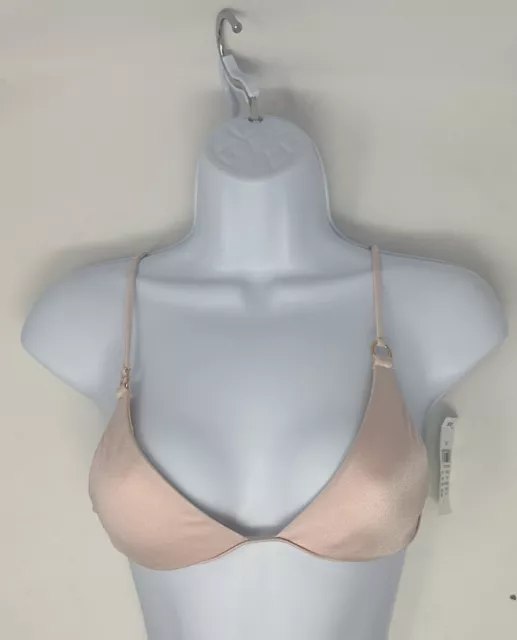 LA Hearts Fixed Triangle Bikini Top  -  Shiny Pink    XL Extra Large