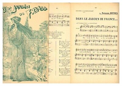PARTITION DANS LE JARDIN DE FRANCE FLEURS DE LYS 1793 LITHO E.HERVE VINCENT 