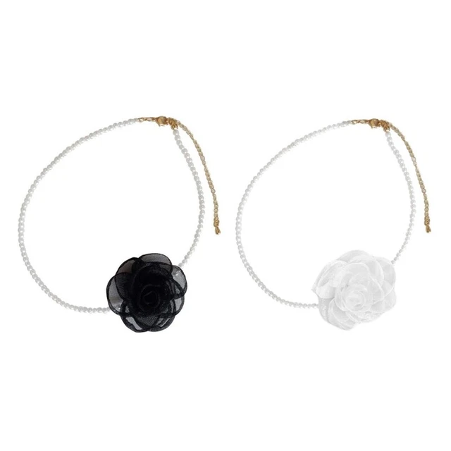 Pearl Choker Flower Choker Necklace Rose Choker Camellia Choker Clavicle Chain