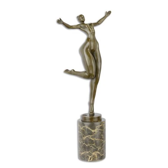 Statue Bronze Femme Nu érotique – Sculpture Figurine Art Antique 20cm Aubaho