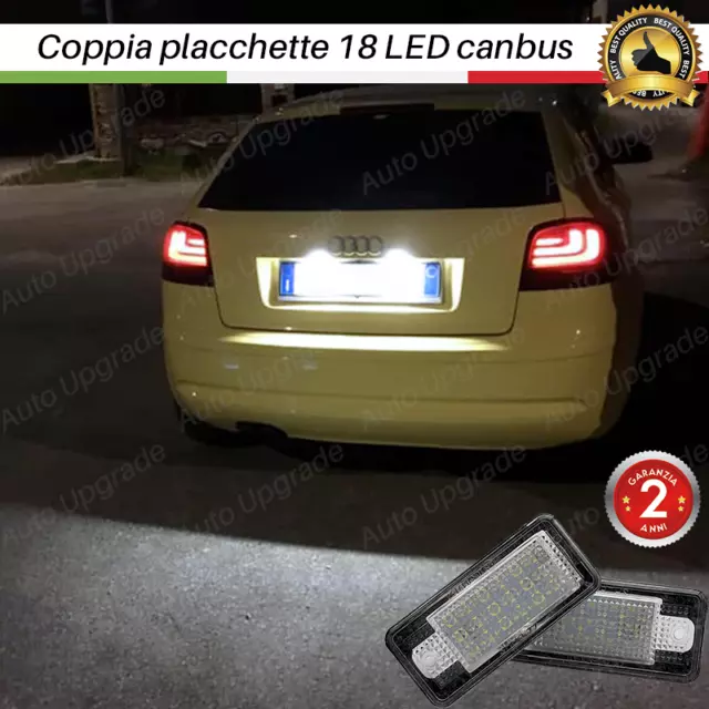 Coppia Placchette Led Targa 18 Led Per Audi Audi A3 8P + Sportback 8Pa No Avaria