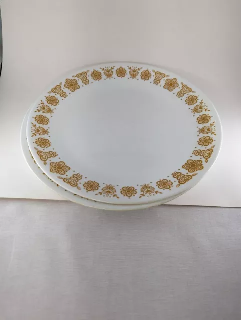 Corelle Pyrex BUTTERFLY GOLD 10 1/4" Dinner Plate Set of 2 Vintage