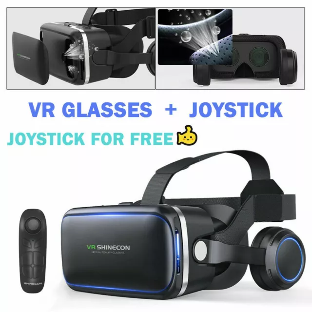 VR Headset BOX 3D Virtual Reality Glasses Fit Iphone 12 11 X XR Samsung S9 S8 S7