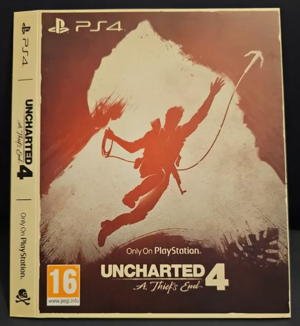 ps4 UNCHARTED 4 A Thief's End "Only On Playstation" SLEEVE ONLY Limited Edition!