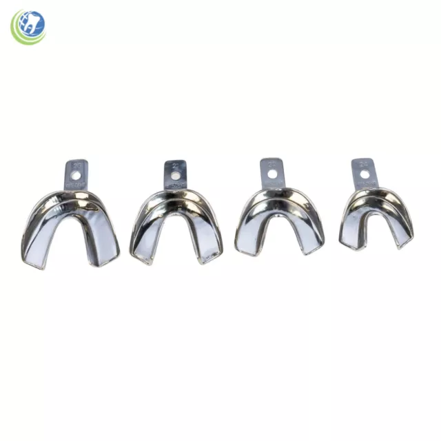 Dental Stainless Steel Non-Perforated Impression Trays Autoclavable Set Of 8 3