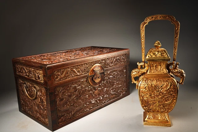 Collection of handmade pure copper gold-plated flower vases