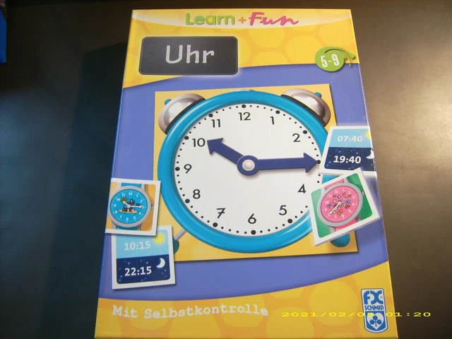 Learn Fun,Uhr mit Selbstkontrolle,FX Schmid,neuwertig,Spiel Uhr lernen,Lernspiel