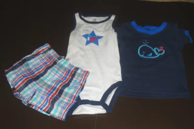 JUST ONE YOU CARTER'S INFANT Boys SIZE 3 MONTHS 3 piece outfit set (My First 4th