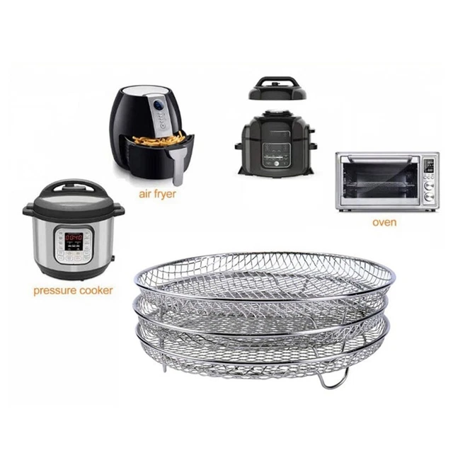 2PCS AIR FRYER Accessories for Ninja Foodi Dehydrating Rack Steaming
