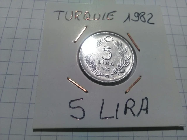 Pieces de monnaie De 5 Lira Année 1982 Turquie TTB