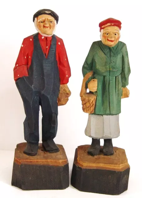 1950's Canadian, Eleve Andre Bourgault, Carved Wood, Folk Art Figurines