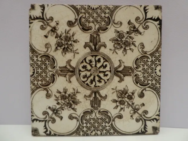 Antique Victorian Pottery Art Nouveau Tile