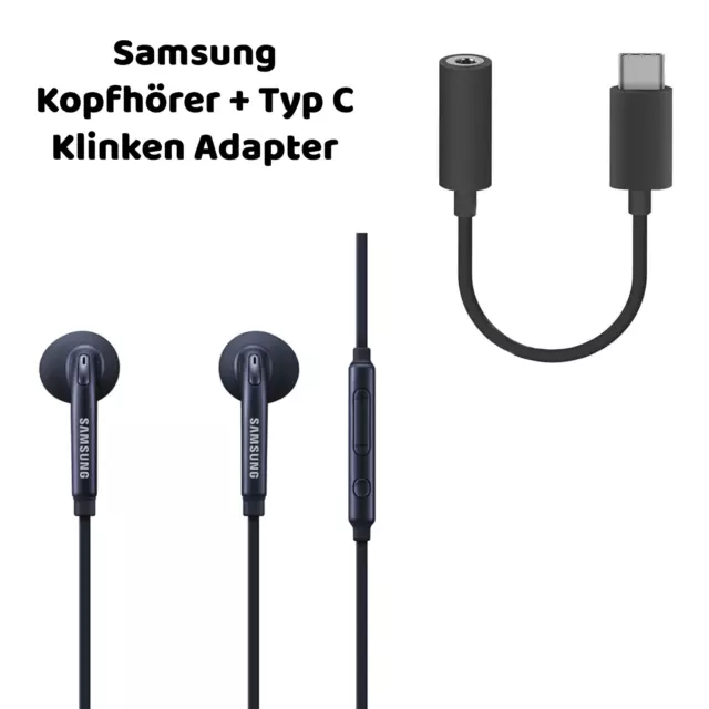 Original Samsung In-Ear Casque Pour Galaxy Note 20 Ultras Usbc Adaptateur Noir