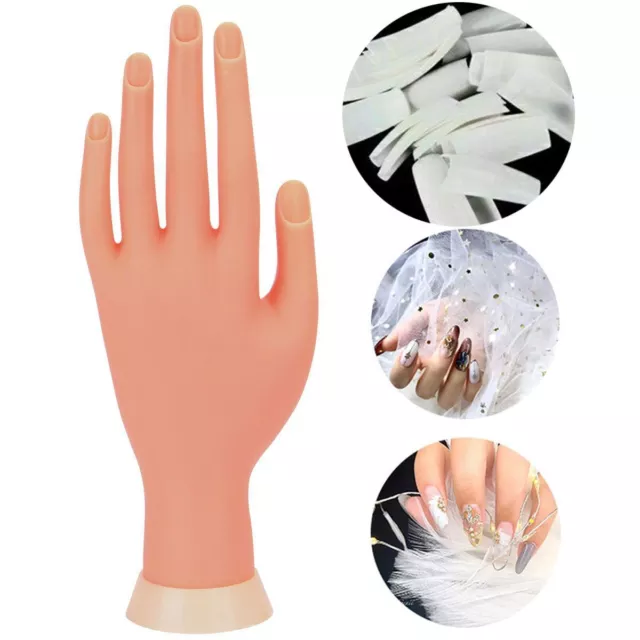 Nail Art Training Hand Flexible Fake Hand Practice Manicure Training Model Tool
