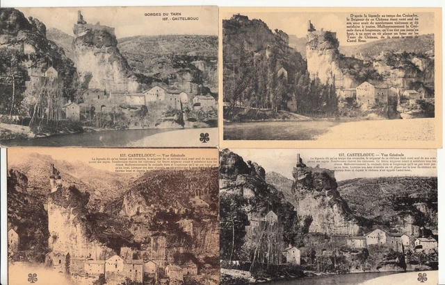Lot de 4 cartes postales anciennes old postcards CASTELBOUC LOZÈRE 2