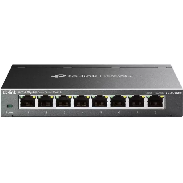 TP-Link TL-SG108E (8 Ports - 10/100/1000 RJ45) Easy Smart Managed Switch