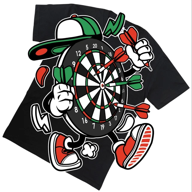 Darts T Shirt Top Tee Funny Cartoon Great Gift Sports Fans
