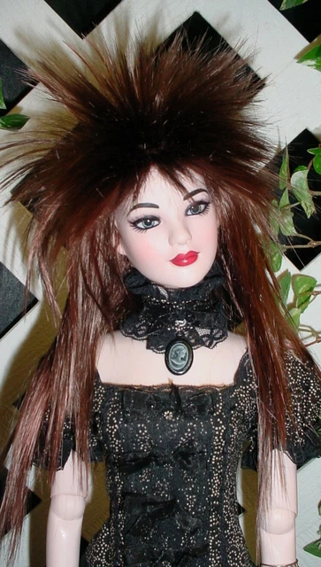Doll Wig, Monique Gold "Starr" Size 5/6  - Brown Black w Chestnut Brown