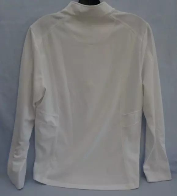 Womens Cutter & Buck CB DryTec White Quarter Zip Pullover Size L AS IS minor pic 2