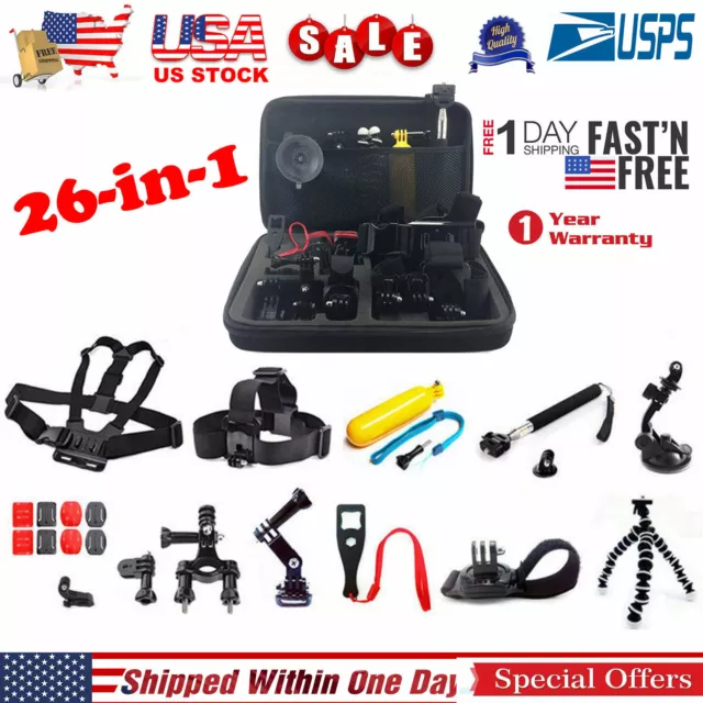 26 in 1 Accessories Kit Bundle For Gopro Hero 8 7 6 5 4 3 2 Session Mount Combo 2