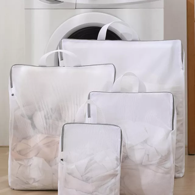 Mesh Laundry Bags Anti-Winding Honeycomb Zippered Wash Bag for Washing Machine