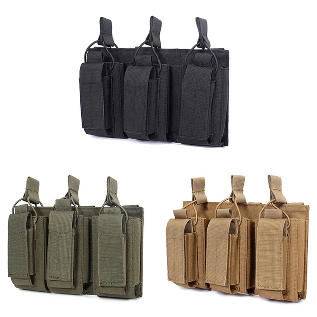 MOLLE TRIPLE MAG Pouch Carrier Open Top Magazine Bag for Tactical Vest