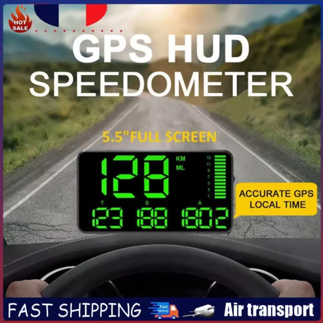 C90 Digital GPS Speedometer Car HUD Head Up Display Speeding Alarm System FR