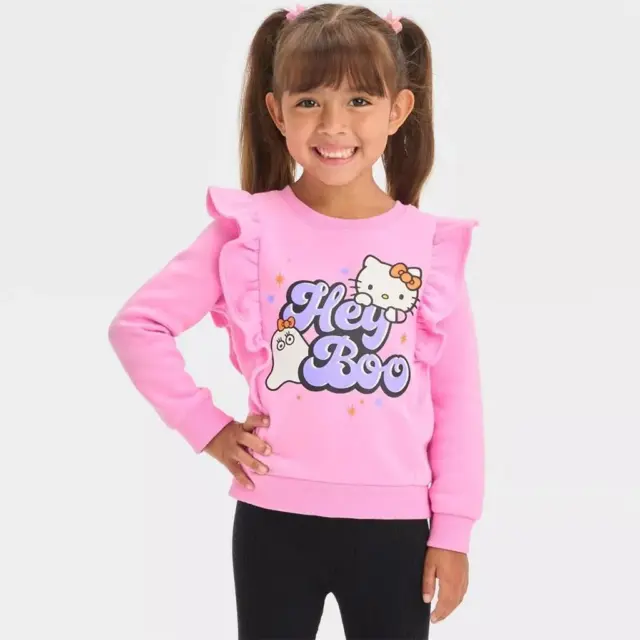 Baby Girls HELLO KITTY "Hey Boo" Halloween Sweatshirt Size 18 months Ghost NWT