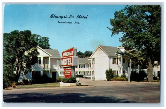 Tuscaloosa Alabama Postcard Shangri-La Motel Exterior Building 1960 Plastichrome