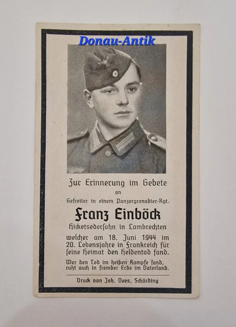 STERBEBILD 2.WK Gef. 18.6.1944 Frankreich SÉES Normandie