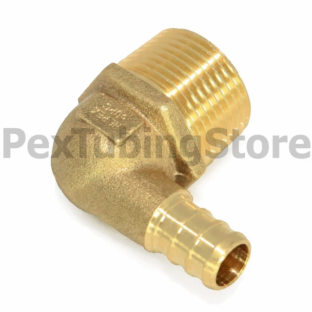 (25) 1/2& PEX x 3/4" Male NPT Threaded Elbows Brass Crimp Fittings