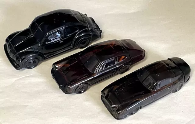 3 Avon Car Bottles '68 Porsche '53 Ferrari VW Beetle