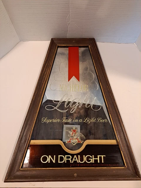 Michelob Light Mirrored Hanging Beer Sign ** Anheuser-Busch** Back Bar Sign