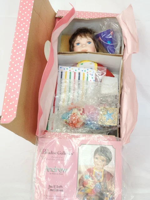 Paradise Galleries Andrew Treasury Collection Porcelain Dolls BED & BATH TIME!