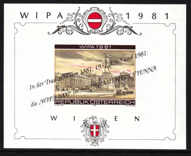 Ö.1981 ANK.Nr.N11a WIPA-Neudruckblock mit zweizeiligem Aufdruck postfrisch**